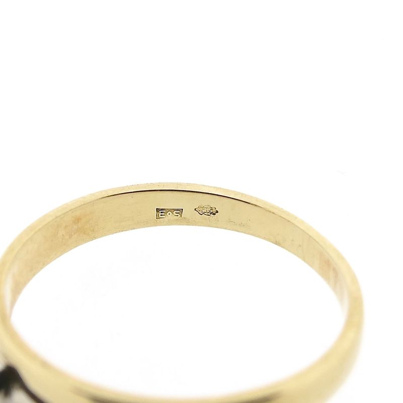 Image 6 of Bicolor Gold Ring; 0.03 ct. Diamond; 14 Karat; Size 17.25