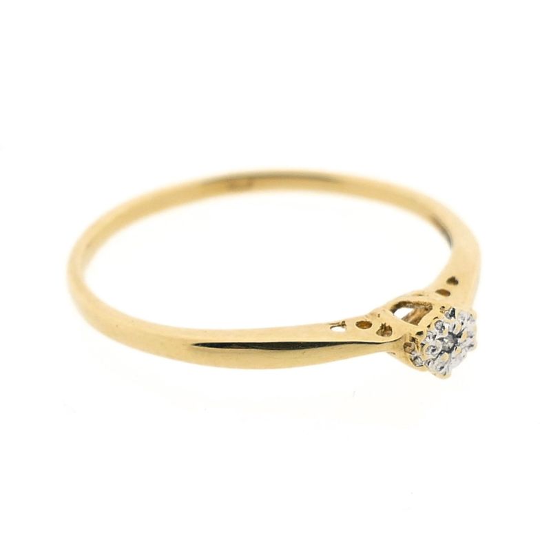 Image 5 of Gold solitaire ring with diamond; 0.005 ct.