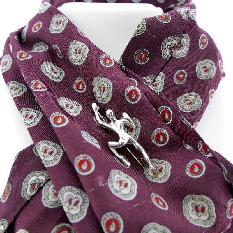 Image 3 of Silver brooch of a climber