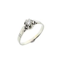 White gold solitaire ring with diamond; 0.14 ct.
