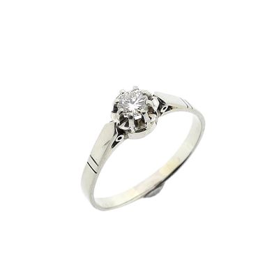 Image 1 of White gold solitaire ring with diamond; 0.14 ct.