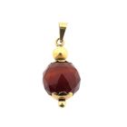 Image 1 of Vintage gold ball pendant with carnelian