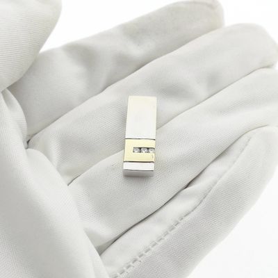 Image 2 of Two-tone gold pendant with diamond; 0.06 ct.