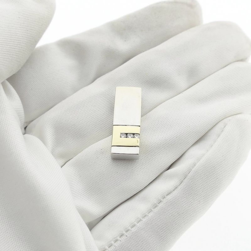 Image 2 of Two-tone gold pendant with diamond; 0.06 ct.