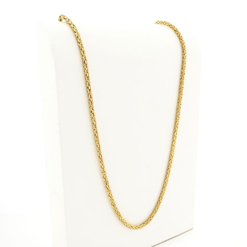 Image 3 of Square Gold Byzantine Link Chain; 14K; 79.5 cm