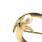 Image 3 of Gold brooch with pearl and diamonds | 0.02 ct.