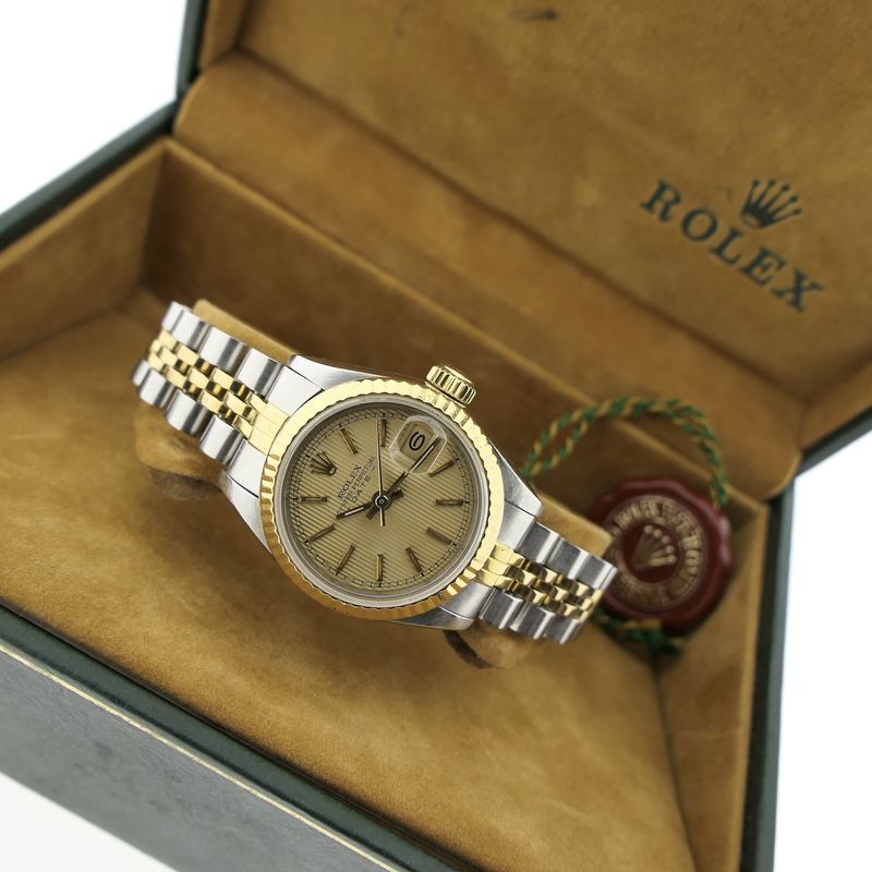 Image 19 of Rolex Datejust 26mm 69173; 18k gold/steel vintage women's watch