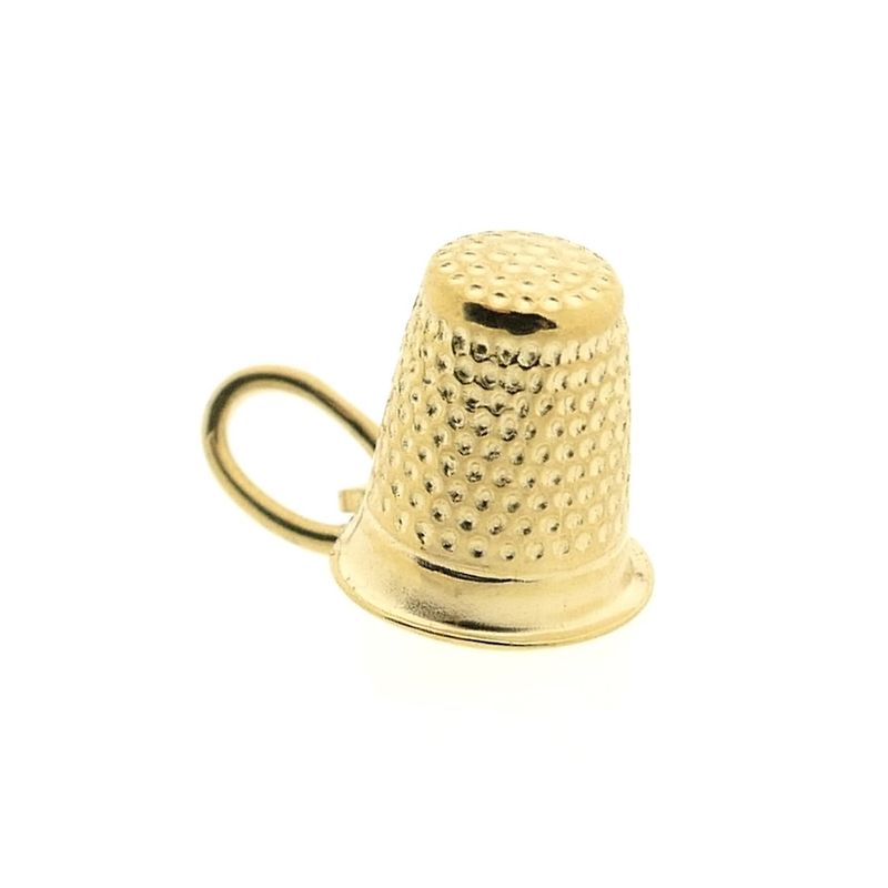 Image 4 of Gold minimalist pendant of a thimble