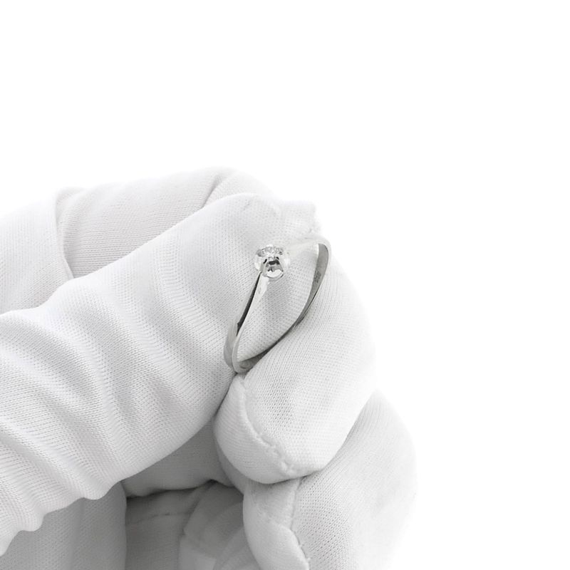 Image 9 of White gold solitaire ring with diamond; 0.025 ct.