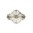 Afbeelding 3 van Zilveren Art-Nouveau broche gezet met roos geslepen diamanten