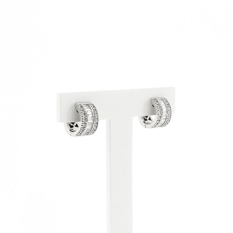 Image 3 of White Gold Tirisi Earrings with Diamonds; approx. 0.76 ct.