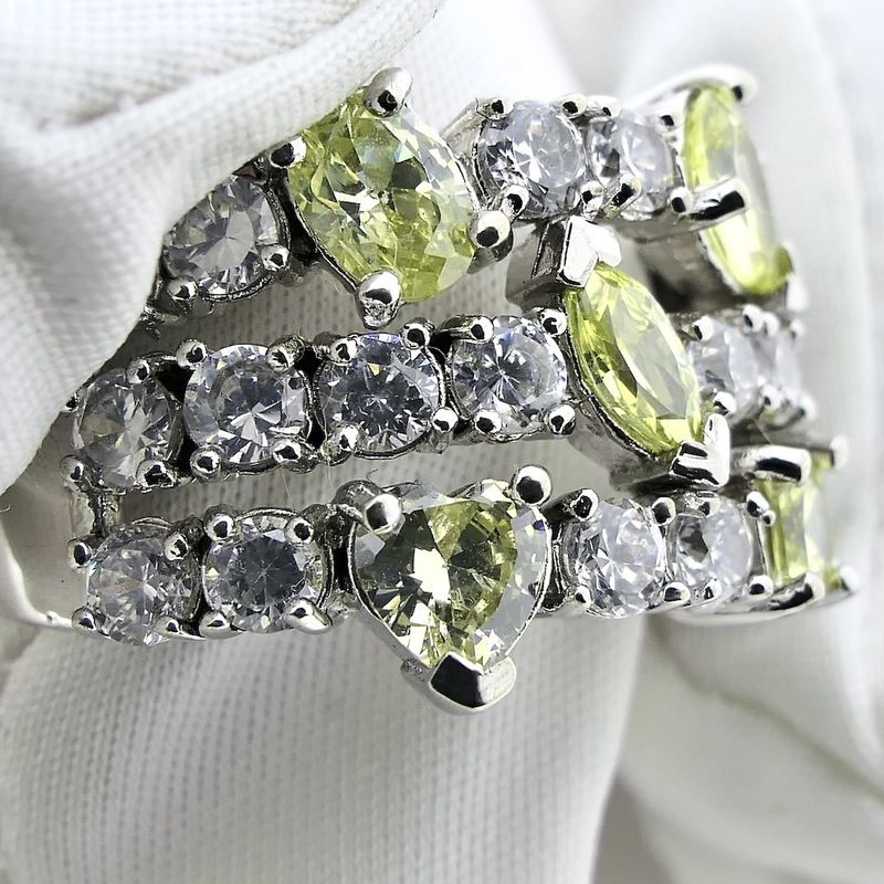 Image 3 of Silver cluster ring with zirconia