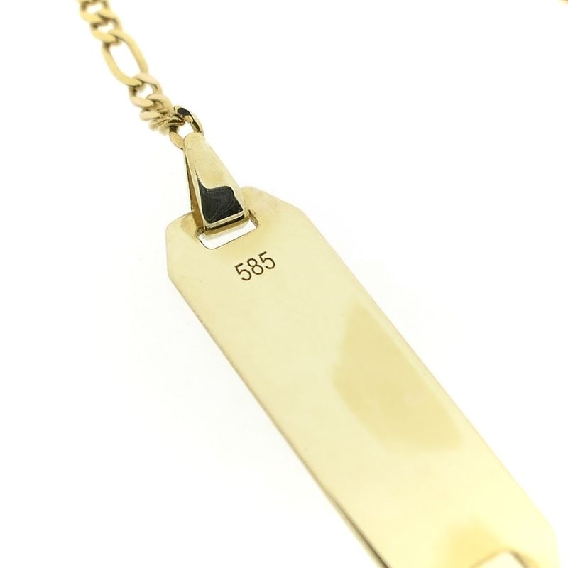 Image 3 of Gold Figaro link children's bracelet with engraving plate | 13 cm