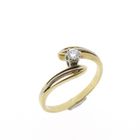 Image 1 of Two-tone gold solitaire ring with diamond | 0.15 ct.