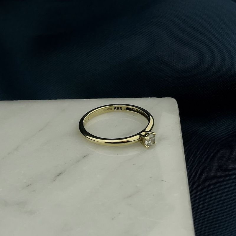 Image 2 of Gold solitaire ring with zirconia | Blush