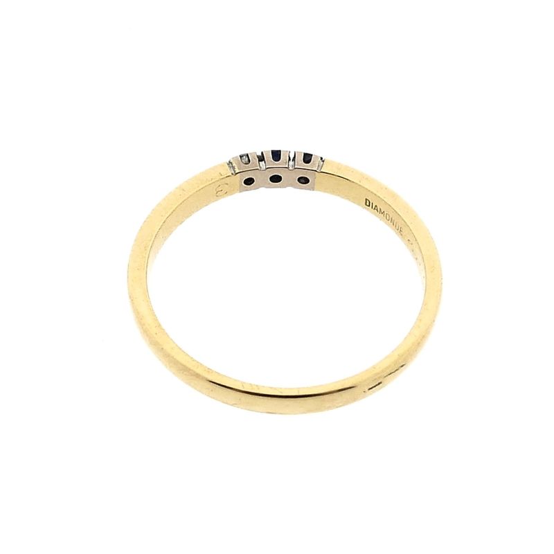 Image 5 of Gold Ring with Sapphire & Diamond; 0.06 ct; 14 Karat; Size 17.5