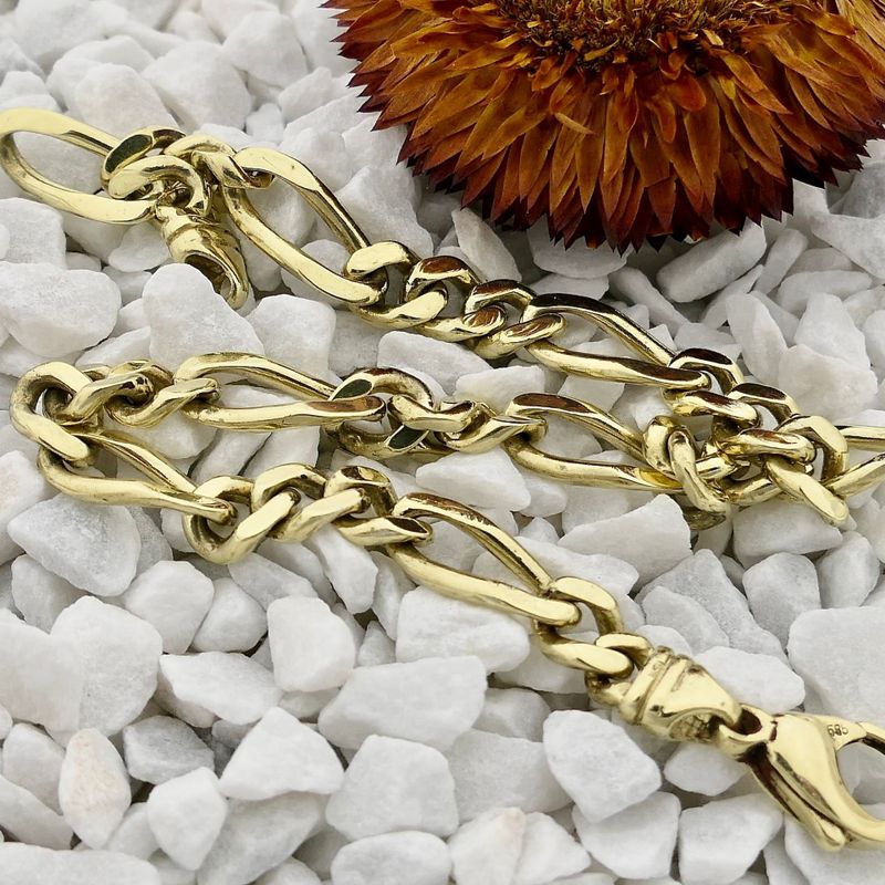 Afbeelding 2 van Gouden Figaro schakelarmband | 22,5 cm
