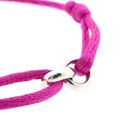 Image 4 of Forever Knots® Handcrafted Magenta Satin Bracelet with Silver Link