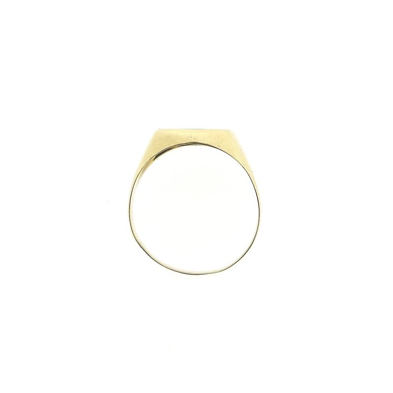 Image 9 of Gold men's signet ring with onyx and diamond | 0.01 ct.
