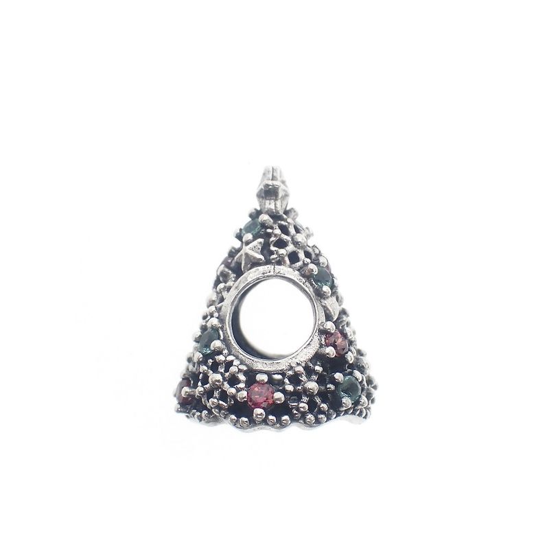 Image 5 of Pandora charm; Silver; Glitter Christmas tree