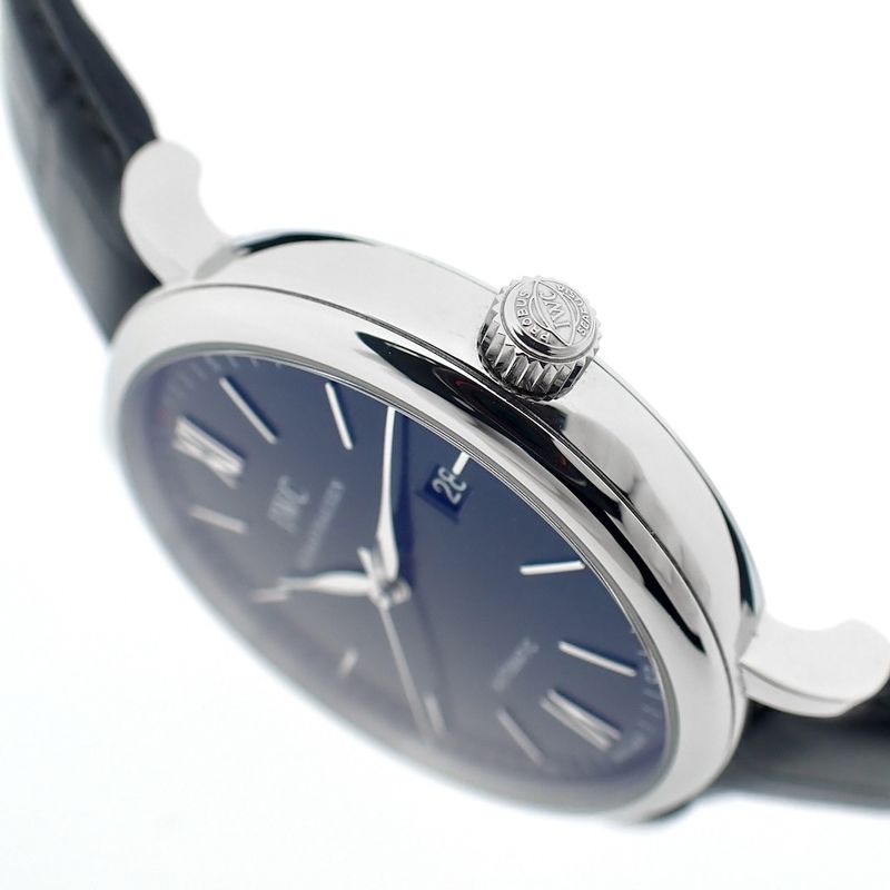 Image 6 of IWC Portofino; Automatic men's watch with leather strap