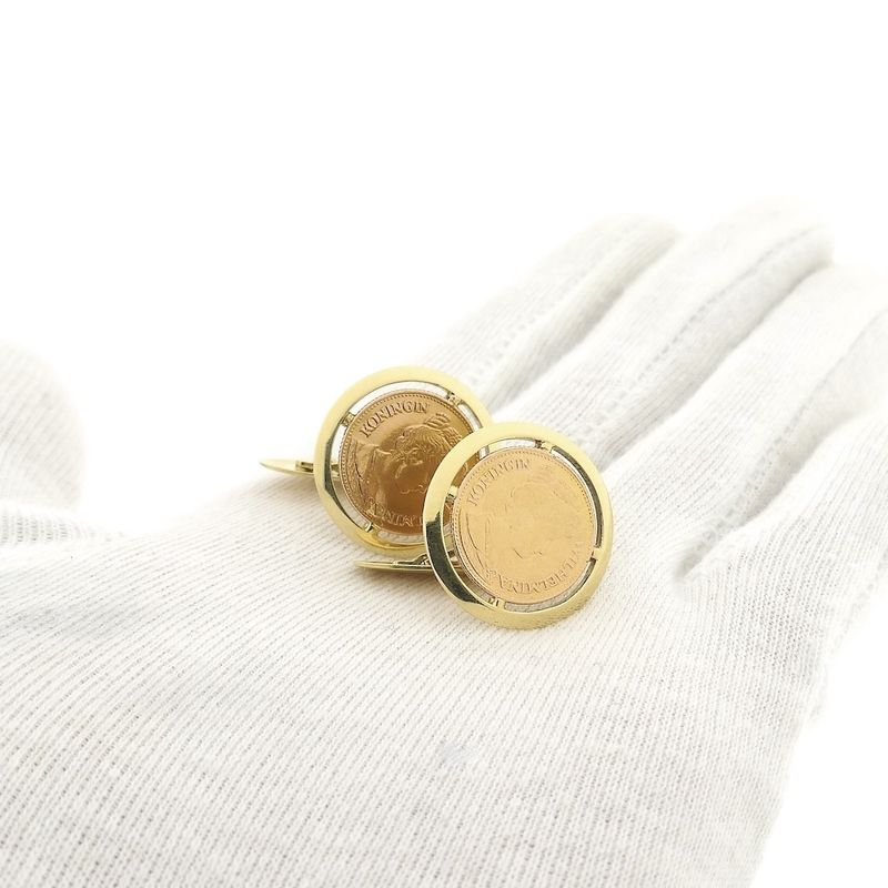 Image 9 of Gold cufflinks with 5 guilder coin Queen Wilhelmina 1912