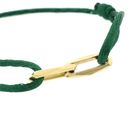 Image 4 of Forever Knots® Handmade Green Satin Bracelet with Gold Link
