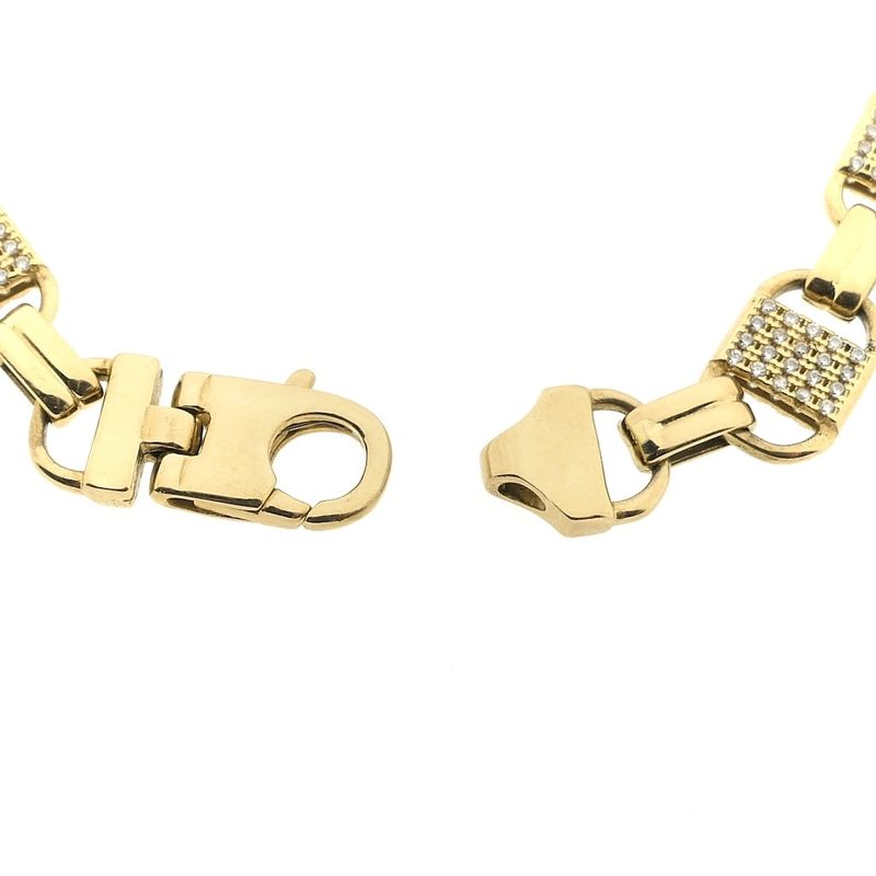 Image 5 of Gold link bracelet with zirconia; 22 cm