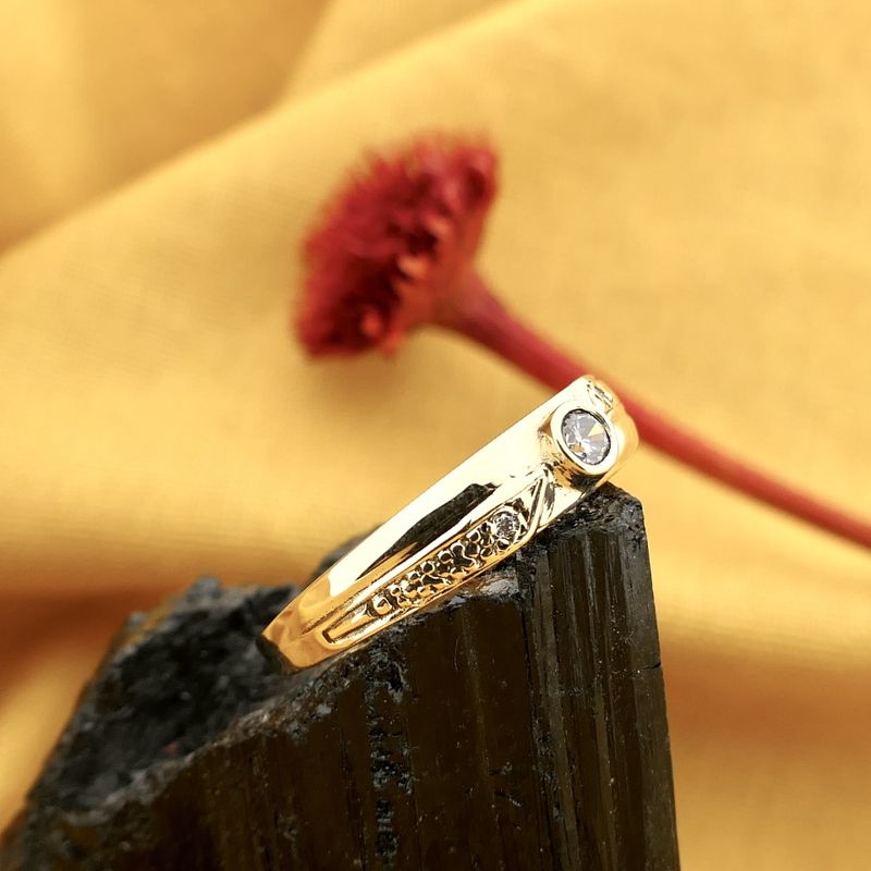 Image 2 of 14k Gold Zirconia Ring; Size 17