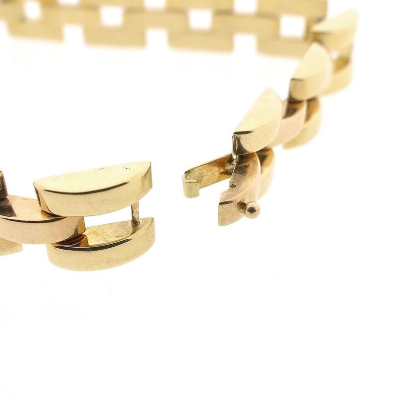 Image 4 of Bicolor gold Bismarck link bracelet