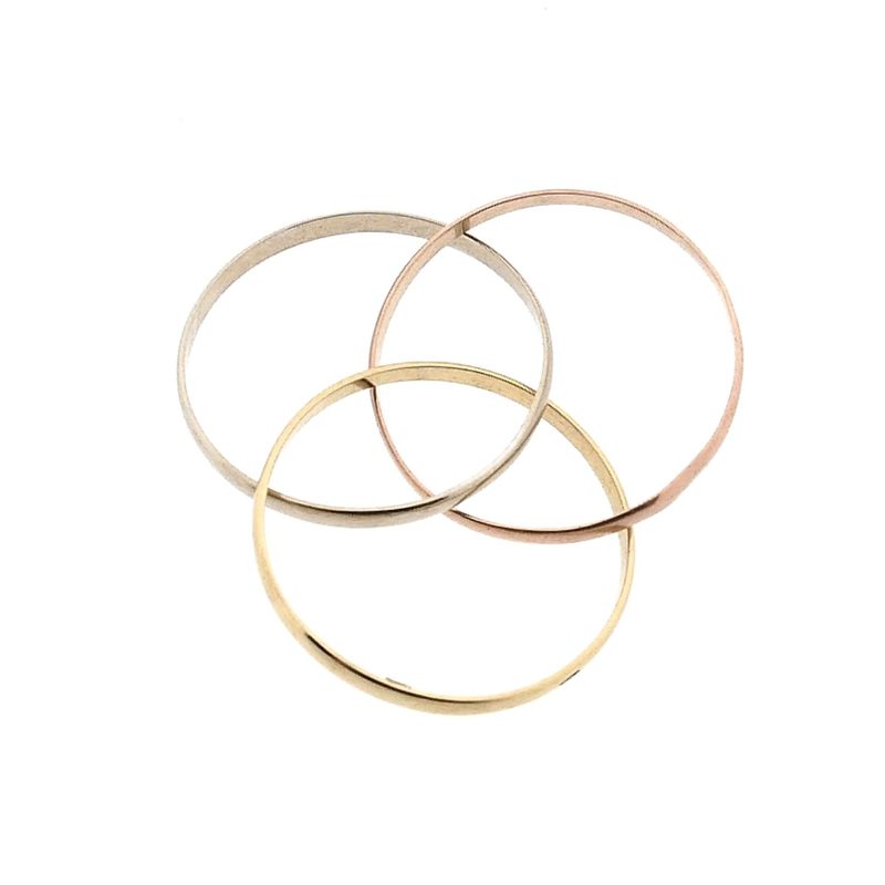 Image 3 of 14 Karat Tricolor Gold Ring; Size 16.5