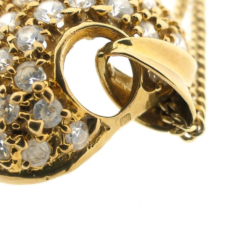 Image 9 of Gold heart pendant with zirconia