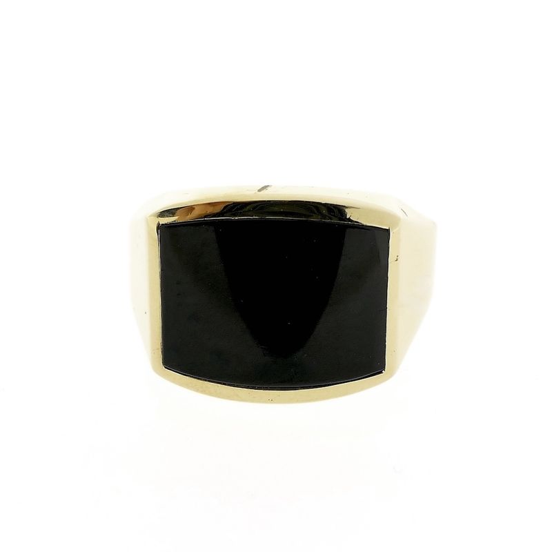 Image 2 of Gold signet ring with onyx