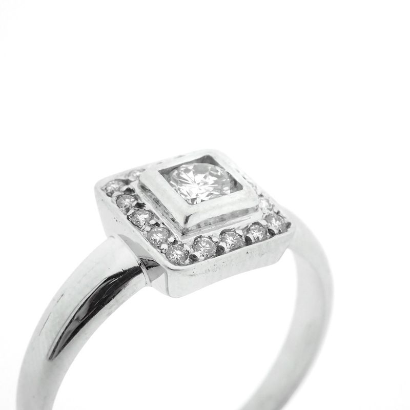 Image 6 of 18 carat white gold ring with 0.36 ct. diamonds.