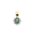 Image 1 of Two-tone gold pendant with emerald and diamond | 0.16 ct.