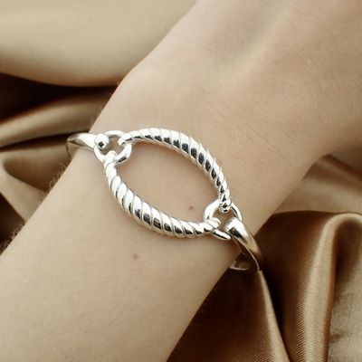 Image 2 of Silver bracelet with fantasy design | Ø 57.5 mm