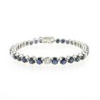 Image 3 of 18K white gold tennis bracelet with diamond and sapphire | 18 cm