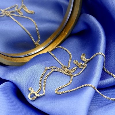 Gold flat gourmet link chain | 60.5 Image 2 of Gold flat gourmet link chain | 60.5