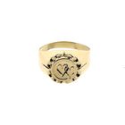 Image 2 of Gold men's pinky ring with heart engraving