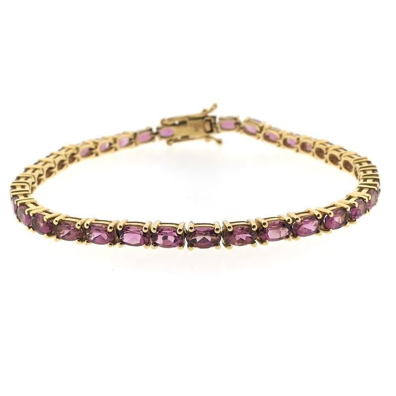Image 5 of Gold bracelet with pink tourmaline | 18 cm