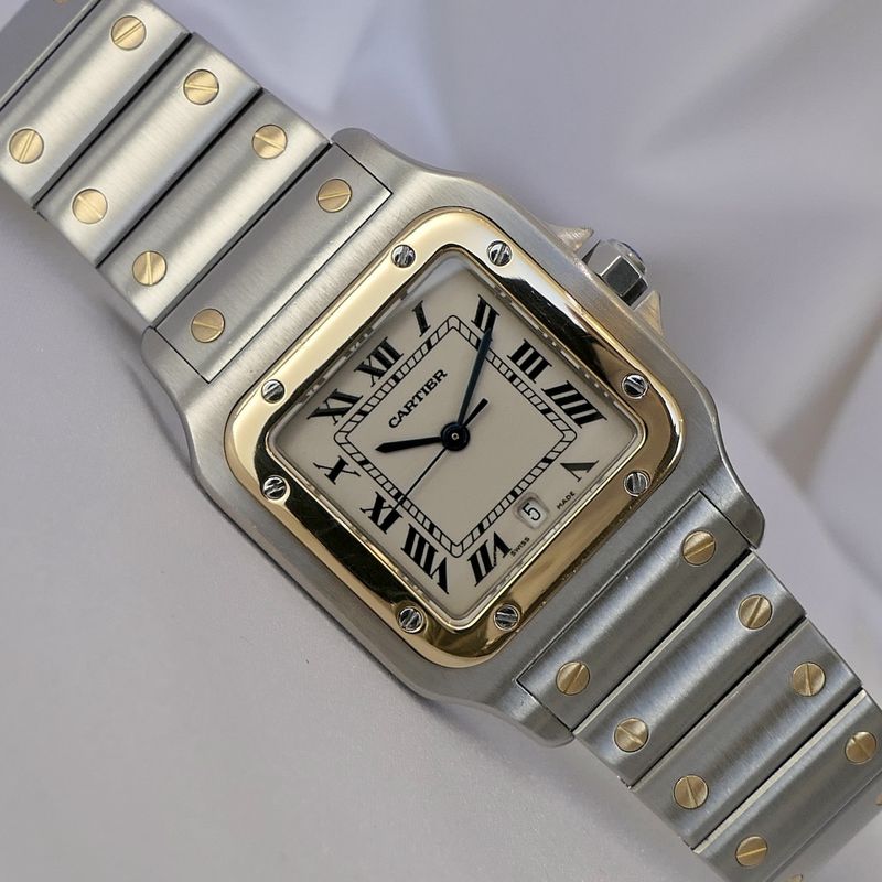 Image 16 of Cartier Santos Galbee; Gold/steel unisex watch