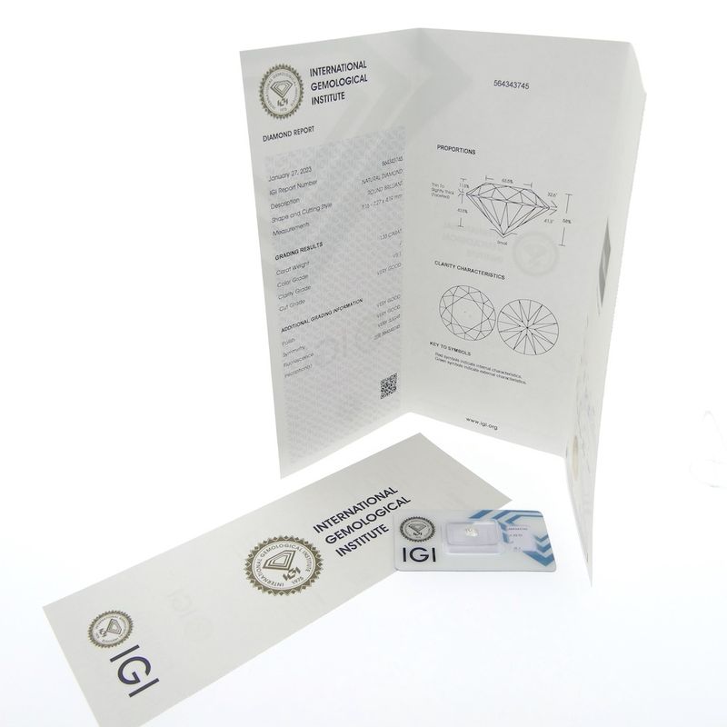 Image 3 of 1.33 ct. Brilliant cut diamond J/VS1 + IGI Certificate - Natural diamond