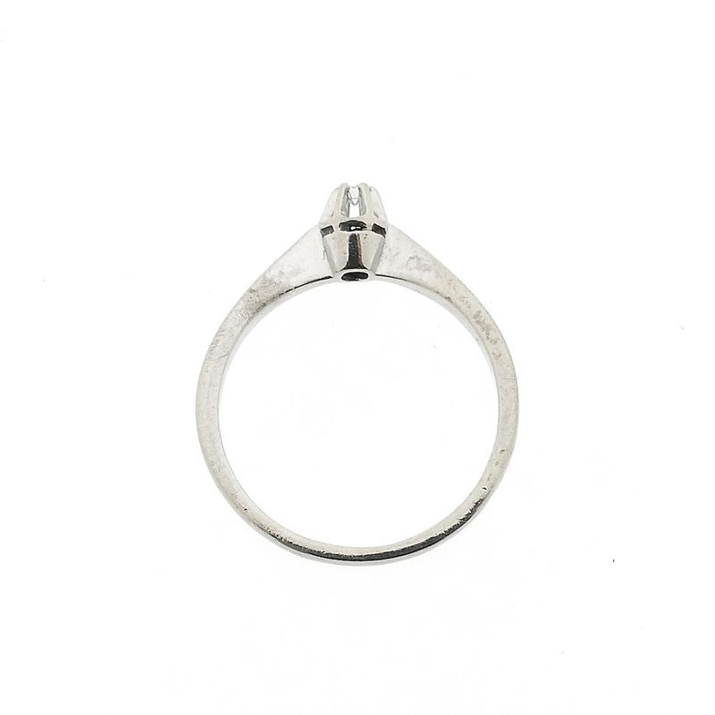 Image 5 of White gold solitaire ring with diamond | 0.03 ct.