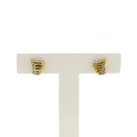 Gold stud earrings with diamond; 0.01 ct.