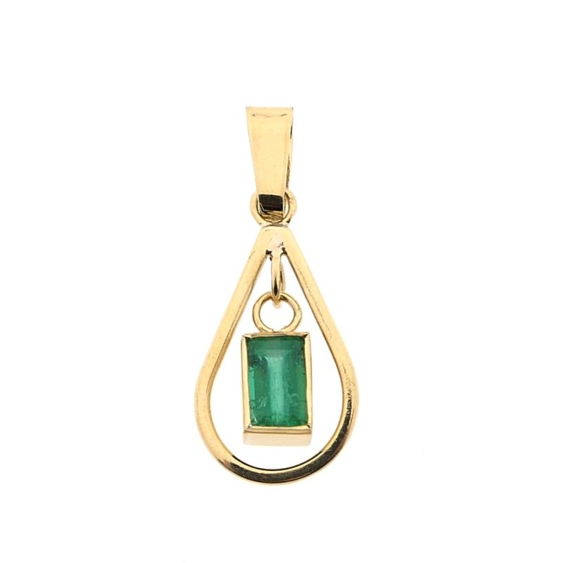 Image 1 of Gold pendant with emerald