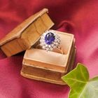 Image 2 of 18 carat white gold cocktail ring with zirconia and sapphire