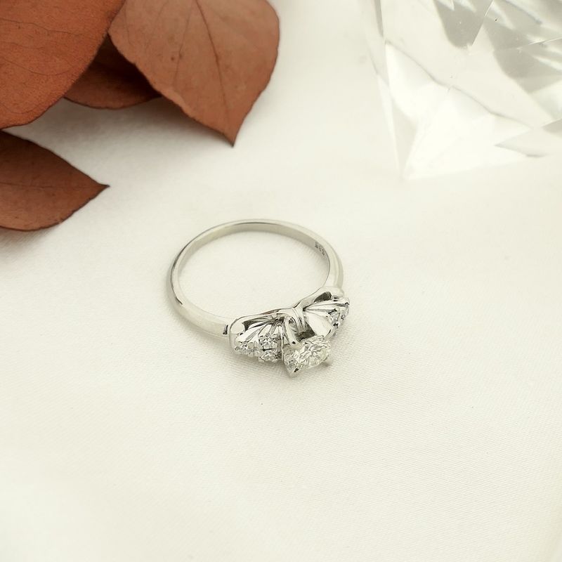 Image 7 of White gold engagement ring with diamond | 0.48 ct.