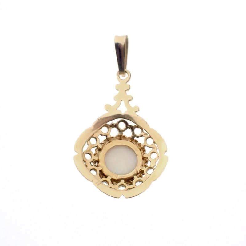 Image 5 of Gold pendant with white opal | Vintage