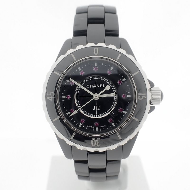 Image 1 of Chanel J12 'Rubi'; Ceramic women's watch with rubies