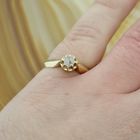 Image 9 of Vintage gold solitaire ring with 0.12 ct diamond.
